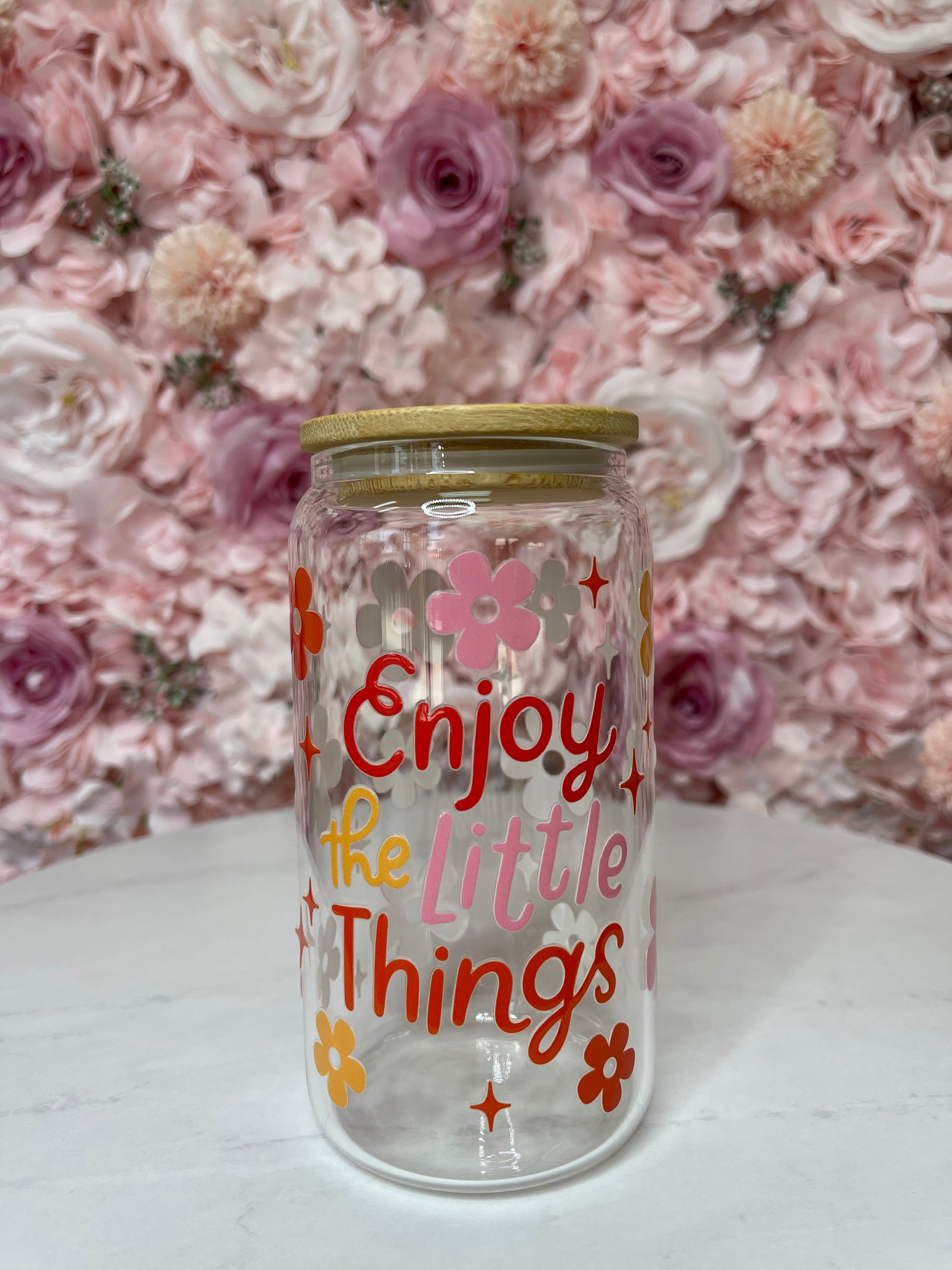 Enjoy the little things glass Cup